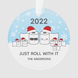 Ornamento Engraçado... Passe com a família de papel higiênic