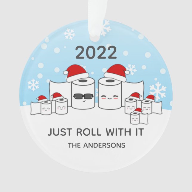 Ornamento Engraçado... Passe com a família de papel higiênic (Frente)