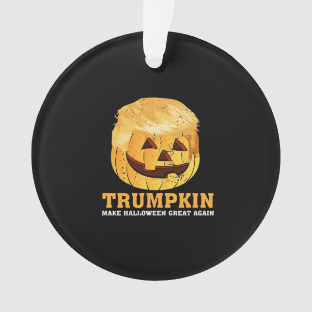Ornamento Engraçado Pumpkin Trumpkin Halloween (Frente)