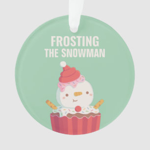 Ornamento Engraçado Pun De Natal, Glacé O Cupcake De Snowm