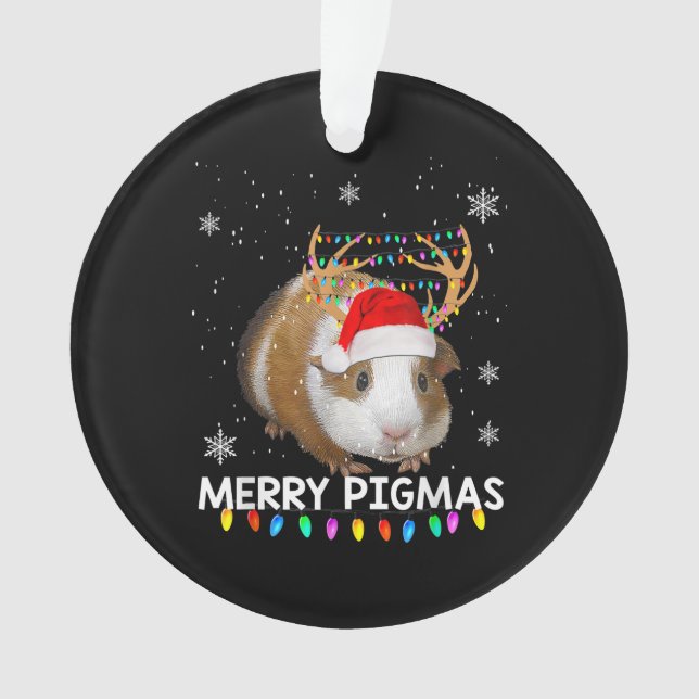 Ornamento Engraçado Reindeer Guiné Pig Natal (Frente)