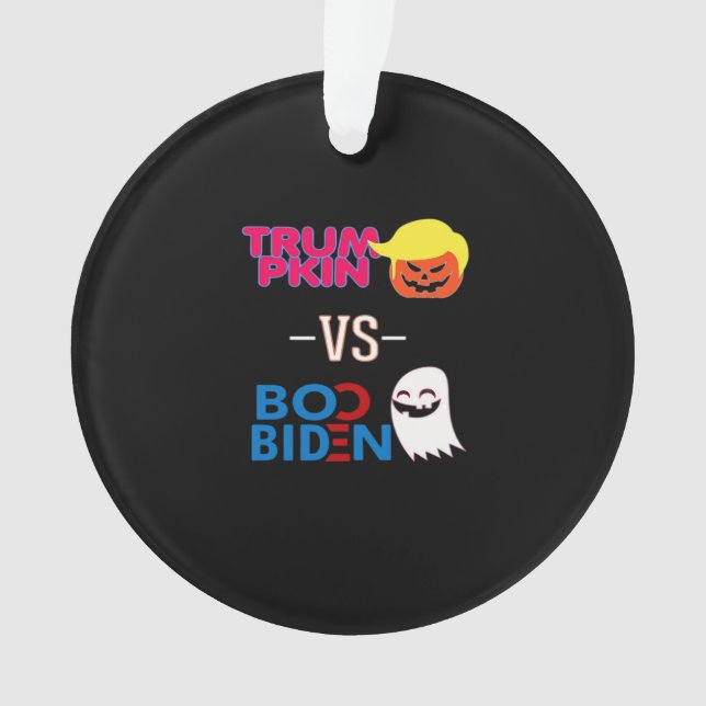 Ornamento Engraçado Trumpkin Vs Boo Biden Design Classe Hall (Frente)