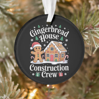 Ornamento Equipe de Construção de Casa de Biscoito de Natal