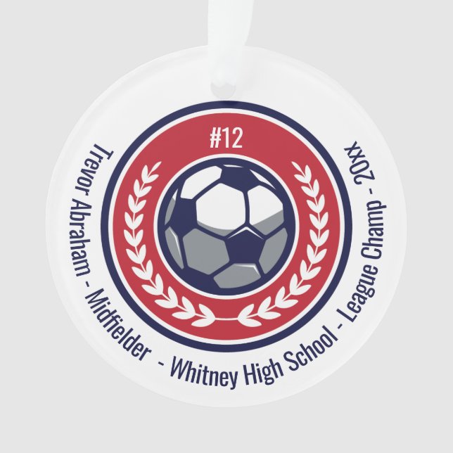 Ornamento Equipe de futebol Red White Blue Modern (Frente)