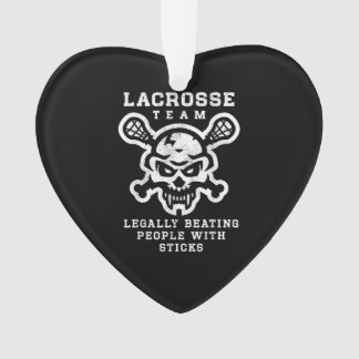 Ornamento Equipe de Lacrosse Crânio Legalmente Bater Present
