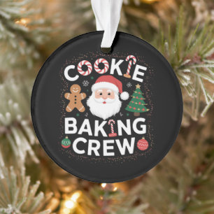 Ornamento Equipe de Preparação de Biscoitos de Natal Família
