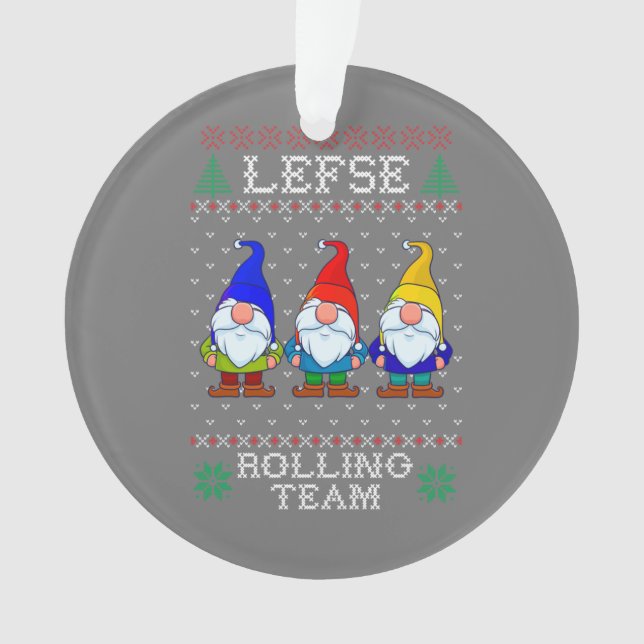 Ornamento Equipe Rolling da Esquerda, Tomate de Natal Gnomo (Frente)