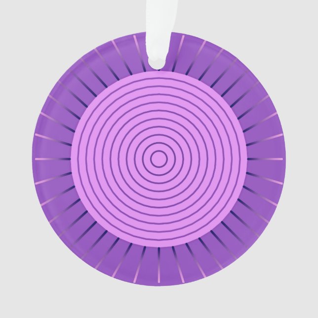 Ornamento Erupção Solar Geométrica Moderna - Roxo Âmbar (Frente)