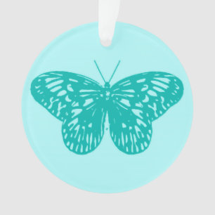 Ornamento Esboço da borboleta, aqua e turquesa