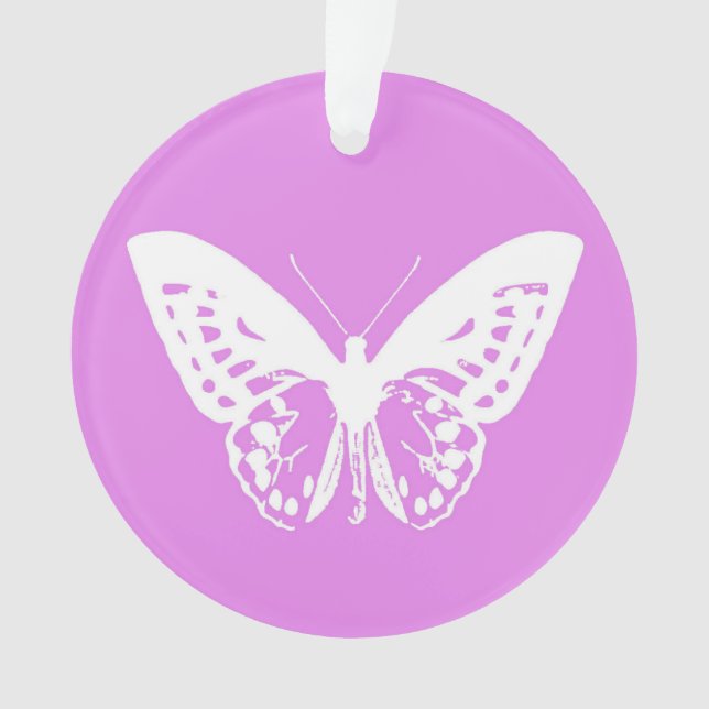 Ornamento Esboço da borboleta, orquídea e branco (Frente)