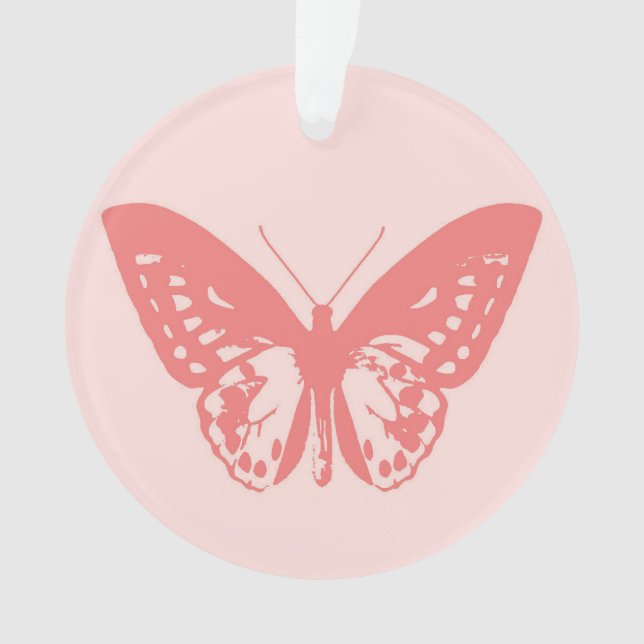 Ornamento Esboço da borboleta, rosa-coral (Frente)