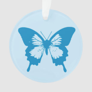 Ornamento Esboço de borboleta, azul cerúleo e azul céu