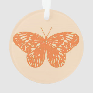 Ornamento Esboço de borboleta, laranja coral