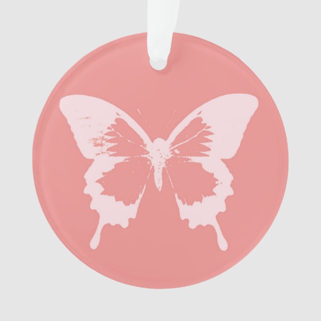 Ornamento Esboço de borboleta, rosa coral (Frente)