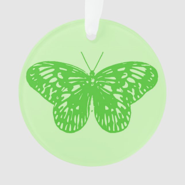 Ornamento Esboço de borboleta, verde lima (Frente)