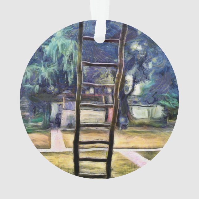 Ornamento Escada sustentada acima contra a parede (Verso)