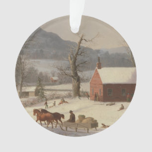 Ornamento Escola Vermelha (Cena Rural):