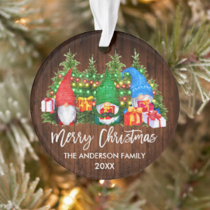 Ornamento Escova Escova da Madeira de Natal Luz dos Gnomos