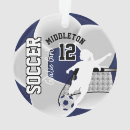 Ornamento Escuro Azul e Branco ⚽ Goalie Girl