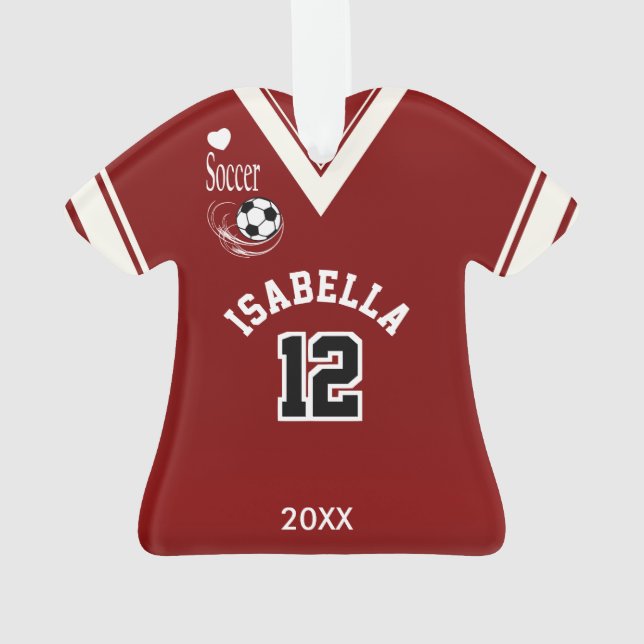 Ornamento Escuro - camisa vermelha do futebol (Verso)