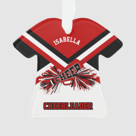 Ornamento Escuro - cheerleader vermelho, preto e branco