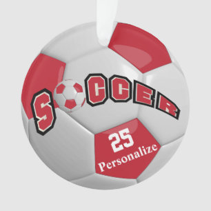Ornamento Escuro Vermelho ⚽ Bola de Futebol