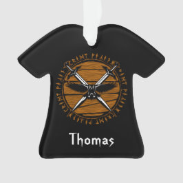 Ornamento Espadas Cruzadas Personalizadas e Raven