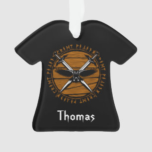 Ornamento Espadas Cruzadas Personalizadas e Raven