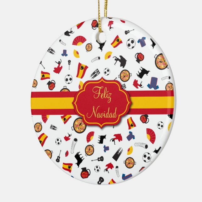 Ornamento espanhol de Feliz Navidad da bandeira (Esquerda)