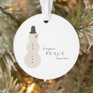 Ornamento esperança amor pela paz.Natal Snowman Arnaeologia