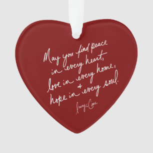Ornamento Esperança de paz com script à mão ama coração espi