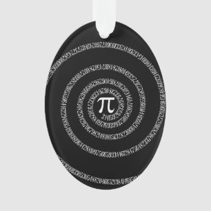 Ornamento Espiral para dígitos do Pi no preto