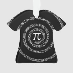 Ornamento Espiral para Dígitos Pi em Preto
