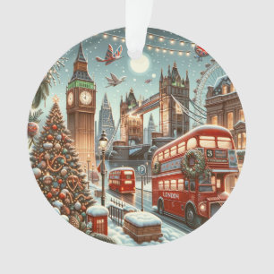 Ornamento Esplendor Festivo de Londres - Cartão de Natal Vib