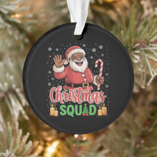 Ornamento Esquadrão de Natal Papai Noel Afro Orgulhoso Afric