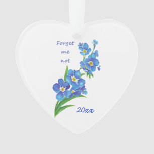 Ornamento "Esqueça que não", Citação de Flores Datas
