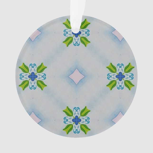 Ornamento Esquecer-Me-Não-Ornamento Acrílico Floral (Frente)