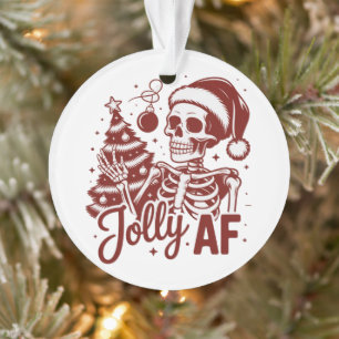 Ornamento Esqueleto Jolly Af Sarcástico Natal Sarcasmo Engra