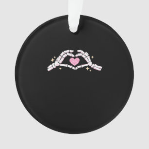 Ornamento Esqueleto Mãos Coração Engraçado