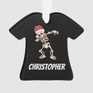 Ornamento Esqueleto personalizado de Dabbing Santa Hat