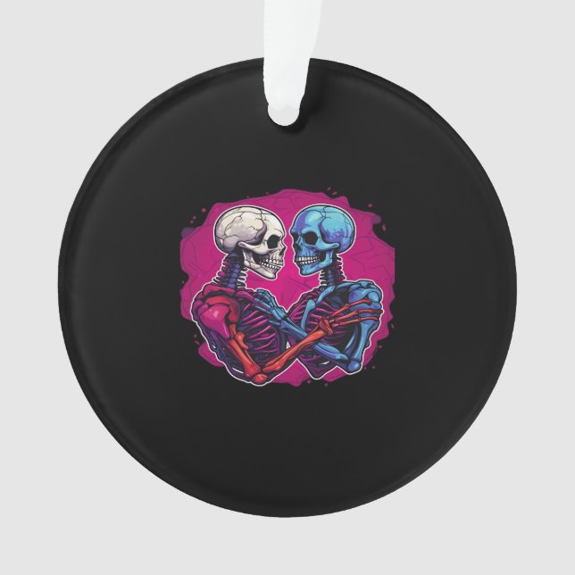 Ornamento Esqueleto Tradicional Americano Segurando Tatuagem (Frente)