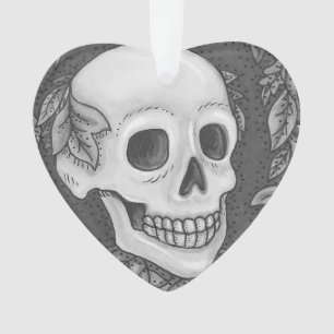 Ornamento ESQUELETON PORTRAIT GOTHIC SKULL ORNAMENT Heart