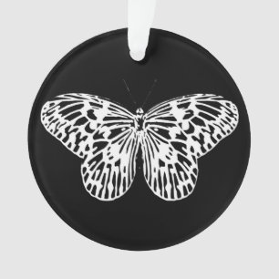Ornamento Esquema da borboleta, branco e preto
