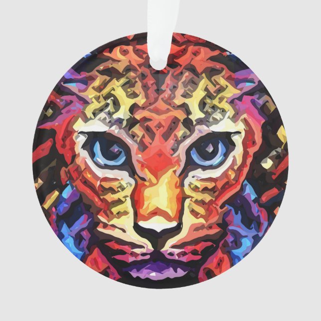 Ornamento Esse Visual Colorido de Leopardo  (Frente)
