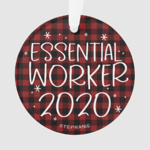 Ornamento Essencial Trabalhador 2020 Covid Pandemic Natal