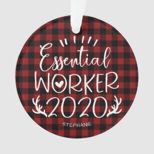 Ornamento Essencial Trabalhador 2020 Covid Pandemic Natal