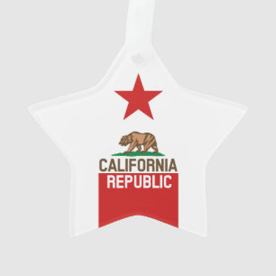 Ornamento Estado da República da CALIFÓRNIA - Estrela Verm