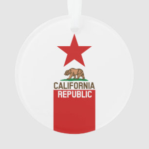 Ornamento Estado da República da CALIFÓRNIA - Estrela Vermel