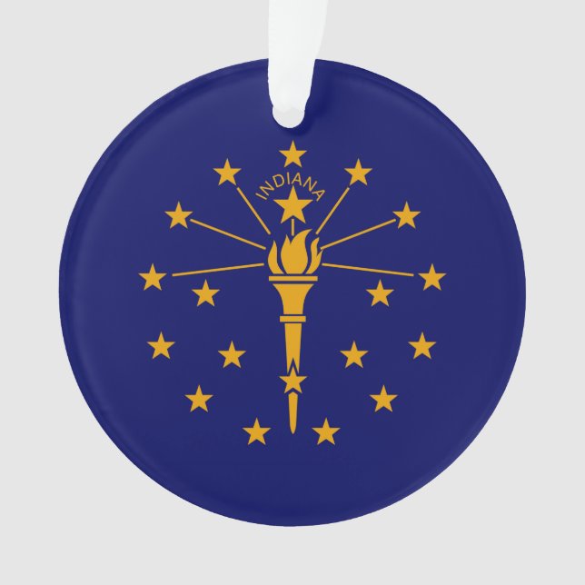 Ornamento Estado de Indiana Flag Design (Frente)