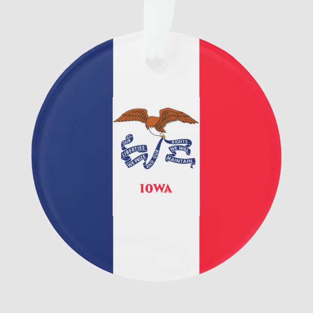 Ornamento Estado de Iowa Flag Design (Frente)